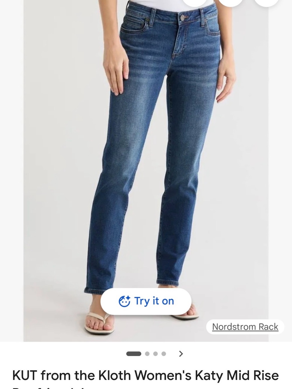 Kut from the Kloth Straight Leg Jeans in Medium Blue Wash